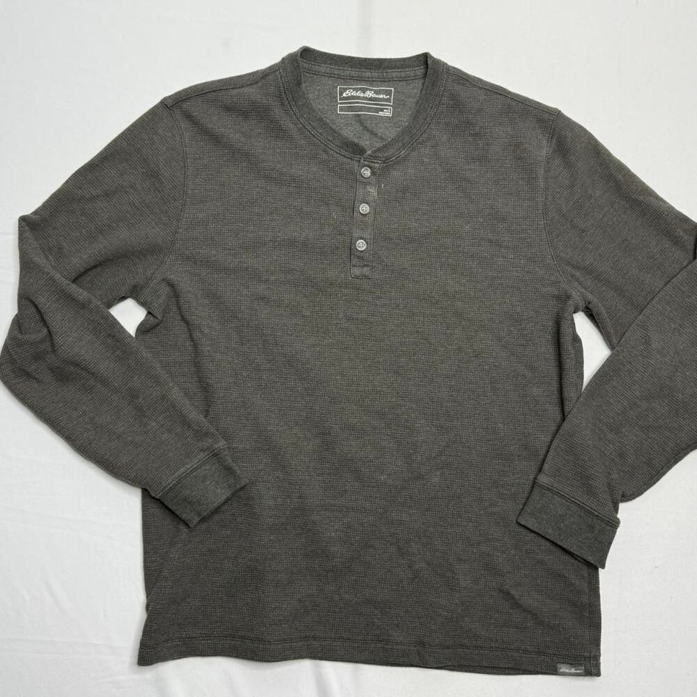 Eddie Bauer Grey Long Sleeve Thermal Shirt Size Large